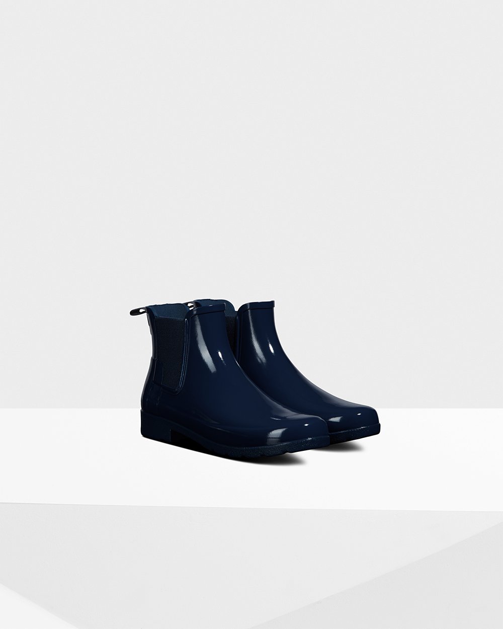 Botas Chelsea Refined Gloss Slim Fit Hunter Mujer - Azul Marino - 034592XTV